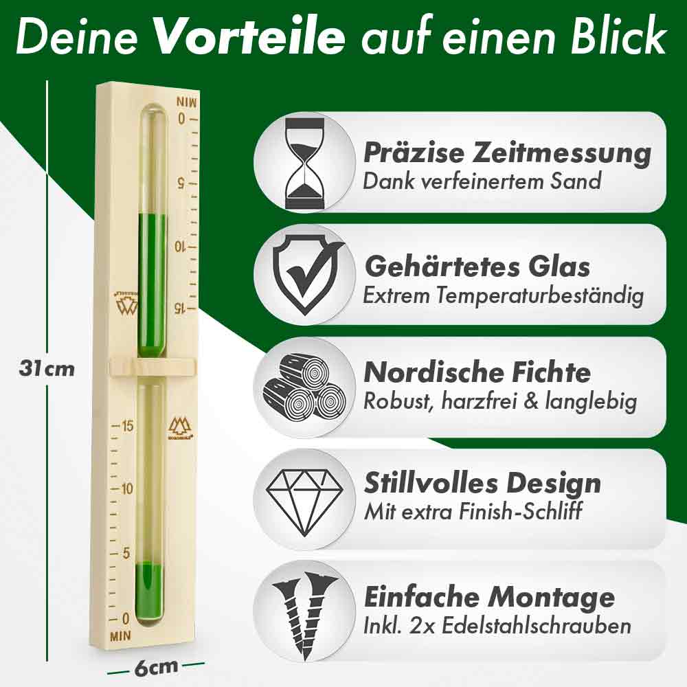 Sauna Hygrometer Doppelt + Sauna Sanduhr Bundle - Image 4