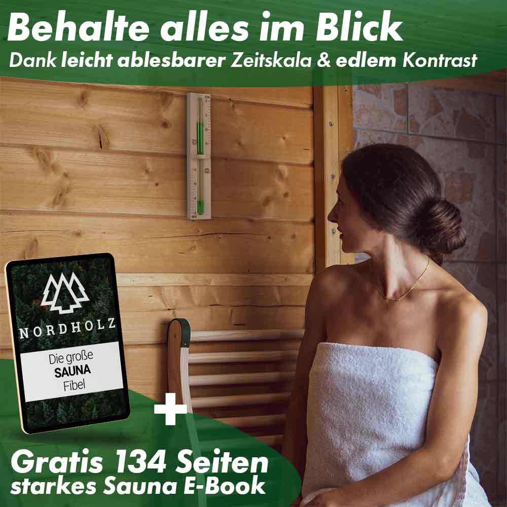 Sauna Hygrometer Holz + Sauna Sanduhr Bundle - Image 6