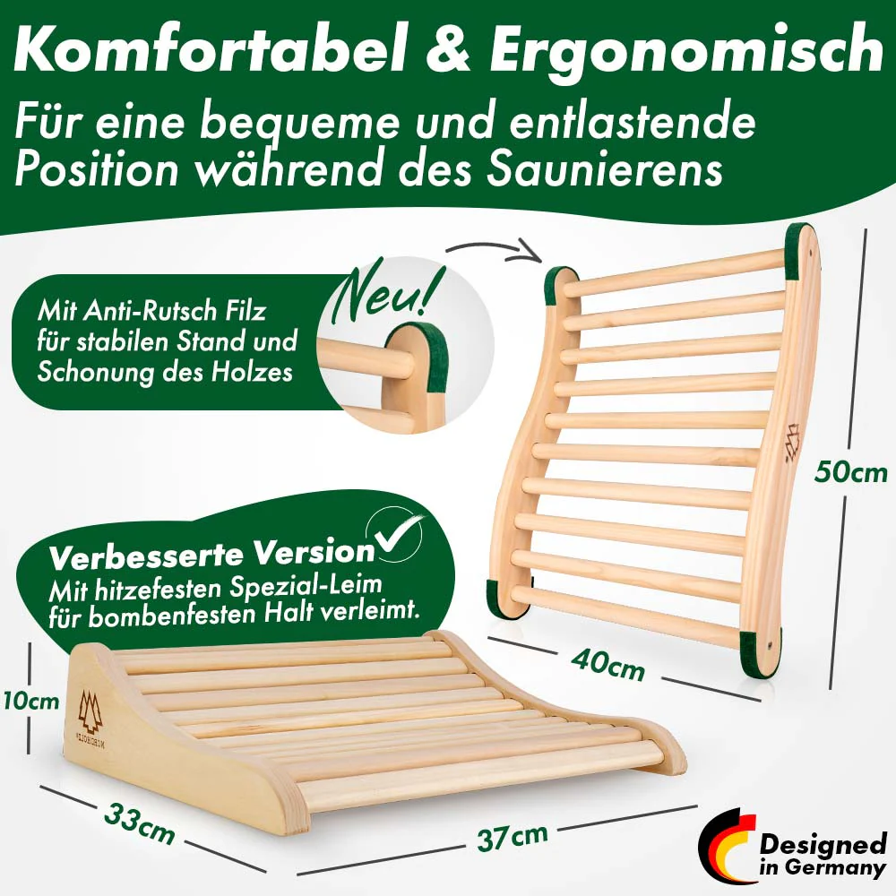 Sauna Kopfstütze + Sauna Rückenlehne 2er Set - Image 3